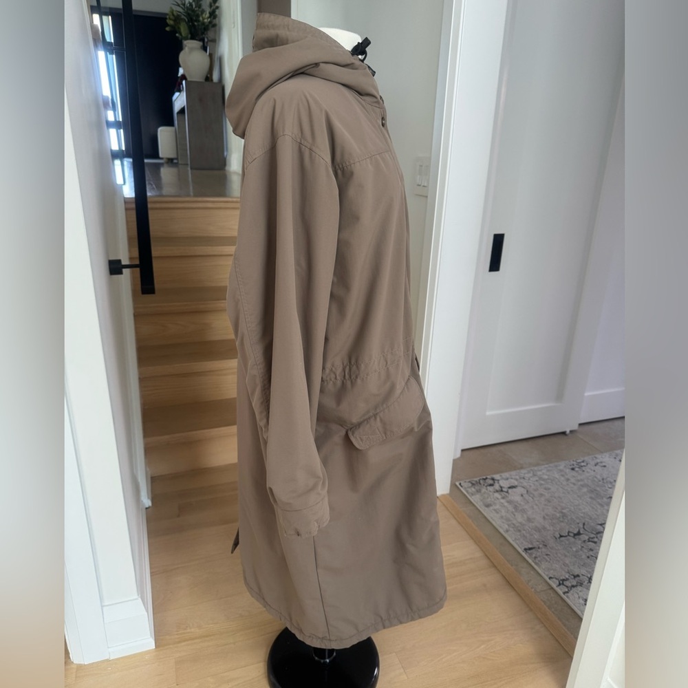 Woolrich Taupe Colour Women’s Long Hooded Parka Coat 2-Layer Lined XL - Picture 2 of 12